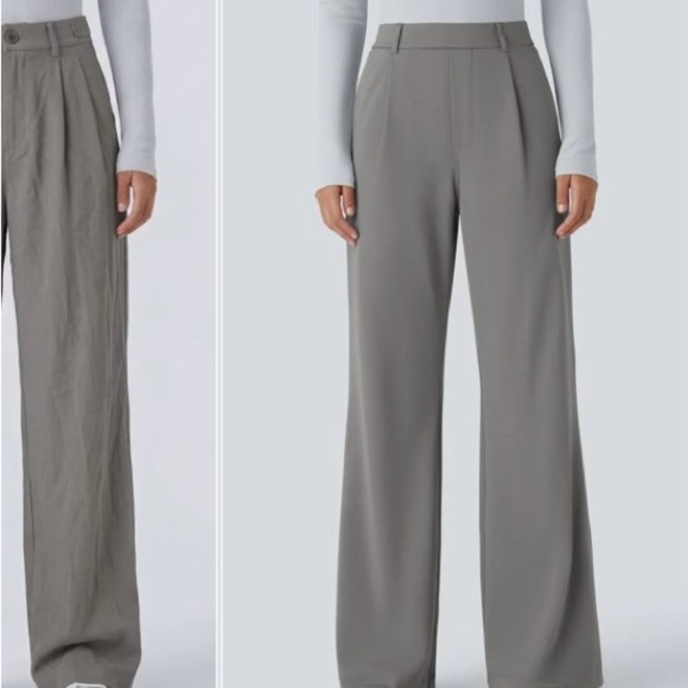 HALARA Wide-Leg High-Waist Pants in Gray - Picture 4 of 6